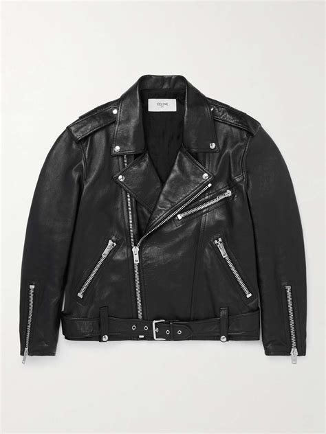 celine homme textured biker jacket